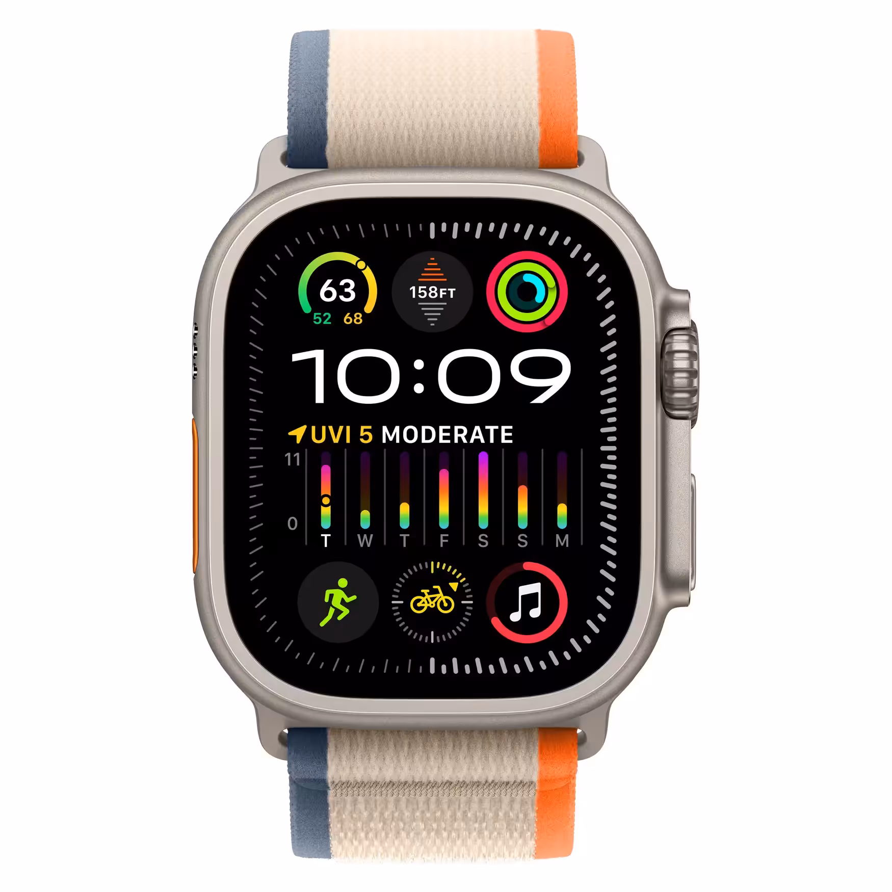 اپل واچ سری Ultra 2 تیتانیوم 49 میلیمتری با بند Trail