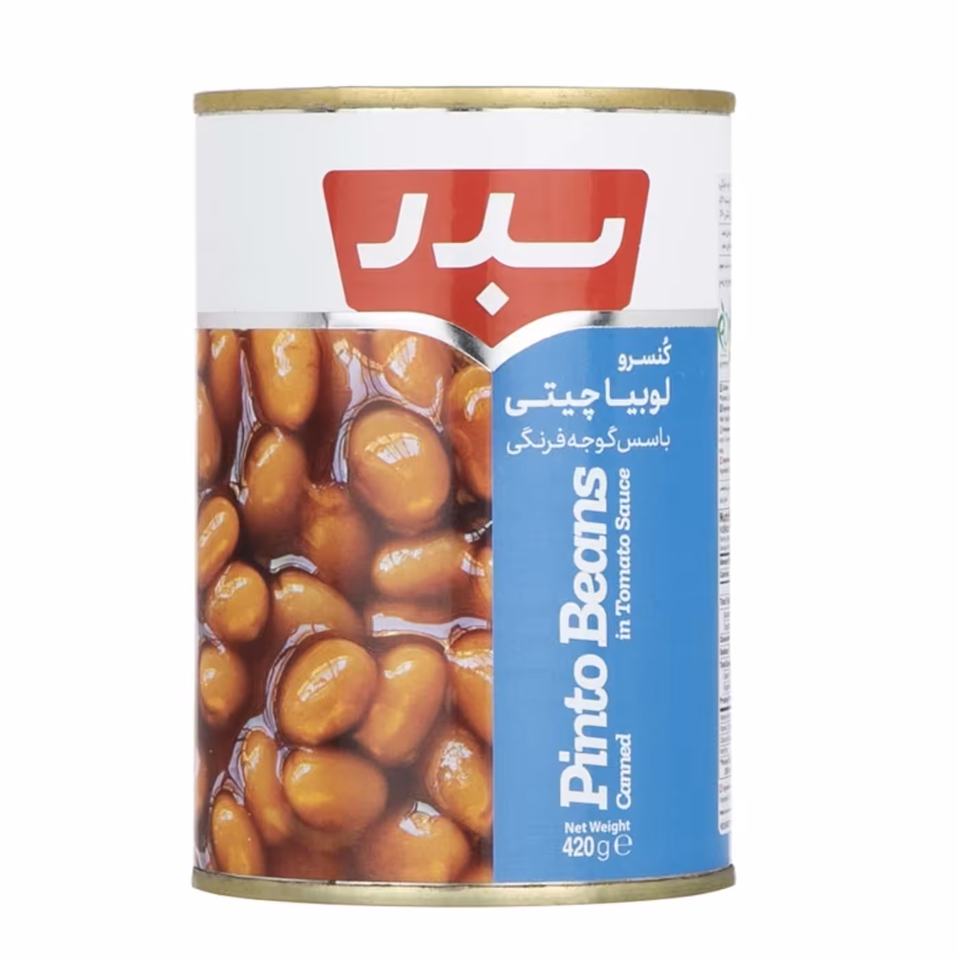 کنسرو خوراک لوبیادرسس گوجه فرنگی 420 گرم بدر 