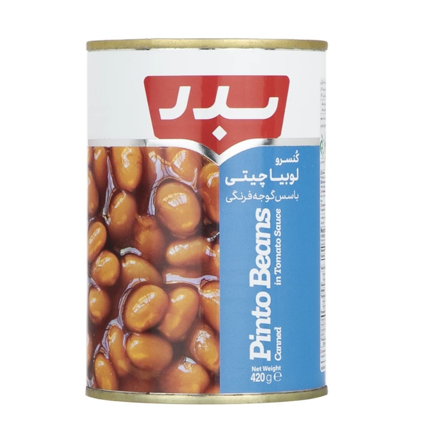 کنسرو خوراک لوبیادرسس گوجه فرنگی 420 گرم بدر