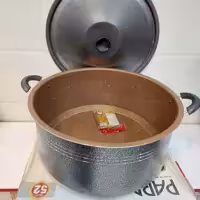 قابلمه گرانیتی سایز بزرگ پاراب سایز 45 ورق ضخیم (ویژه) گرانیت داخل مسی       رنگ بیرون مدادی (چکشی)