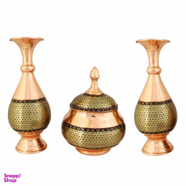 ست گلدان و قندان خاتم کاری کد F63