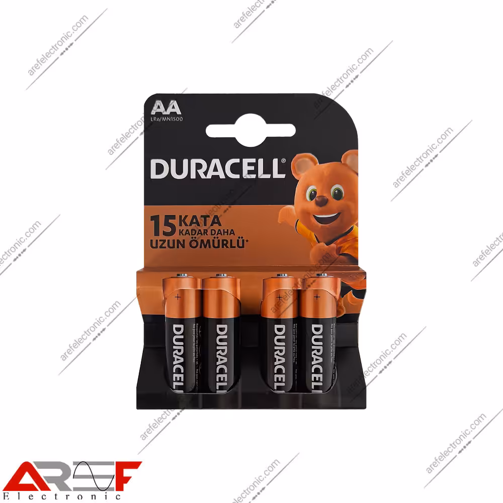 باتری قلمی 4 تایی DURACELL سایز AA مدل Alkaline - فروشگاه عارف الکترونیک