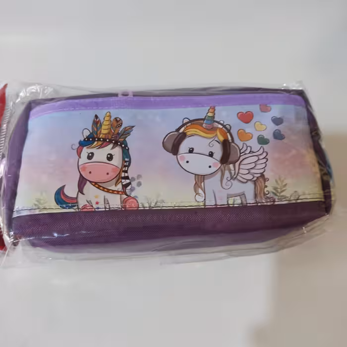 جامدادی درجه یک سه زیپ طرح یونیکورن