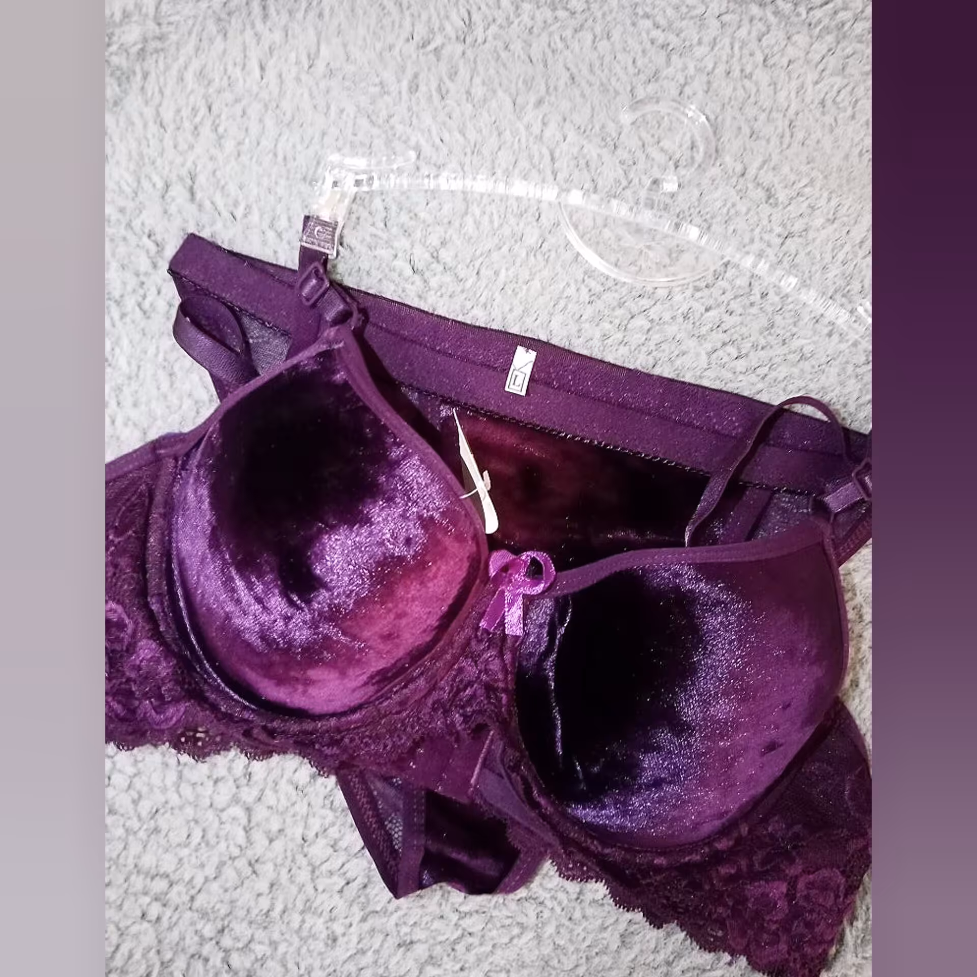 ست مخمل بنفش بادمجونی 