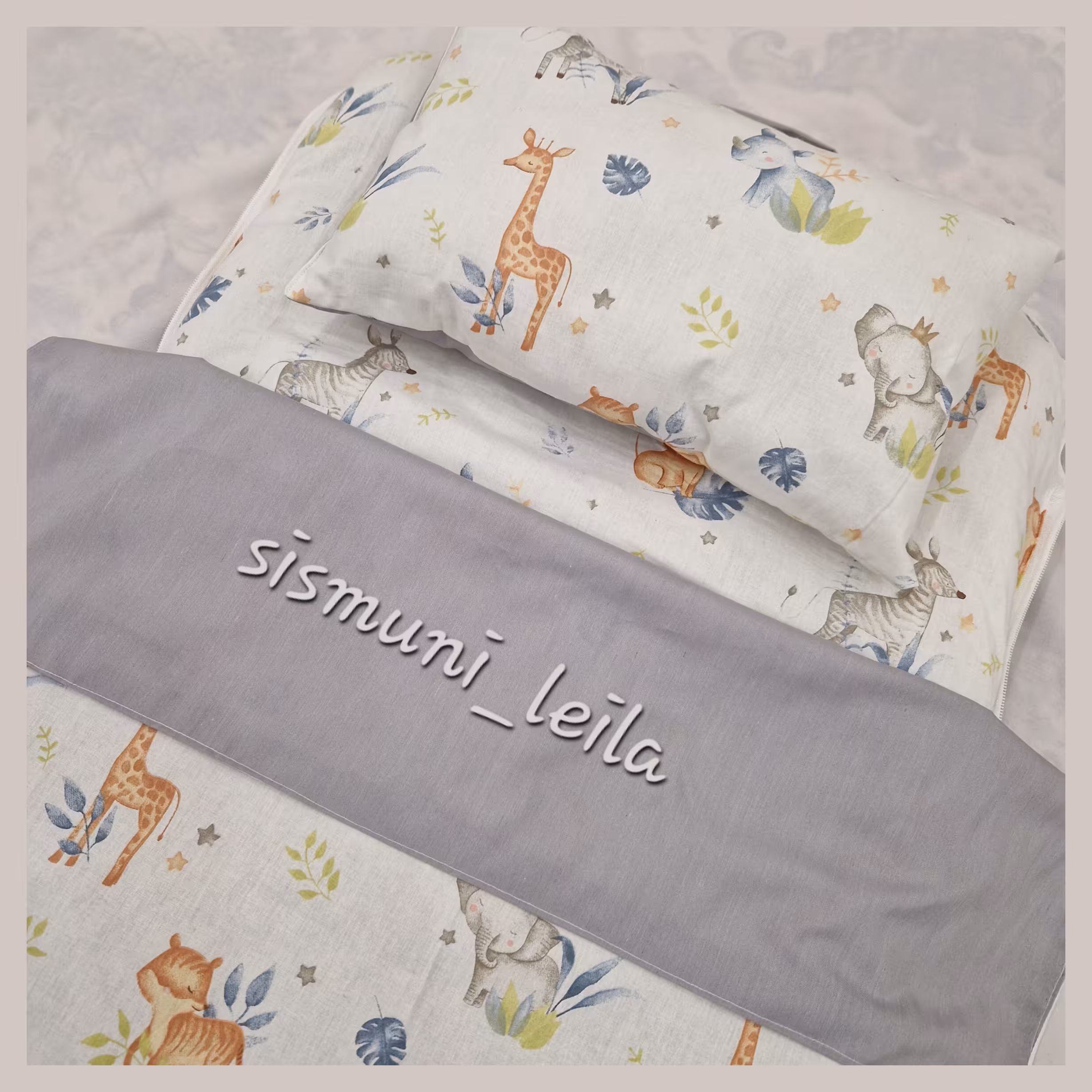 رختخواب نوزاد ست مسافرتی. پارچه کتان نخ ترک دستگیره دار. زیپ خور. کیف شو.  قابل شستشو در ماشین بدون مچاله شدت الیاف