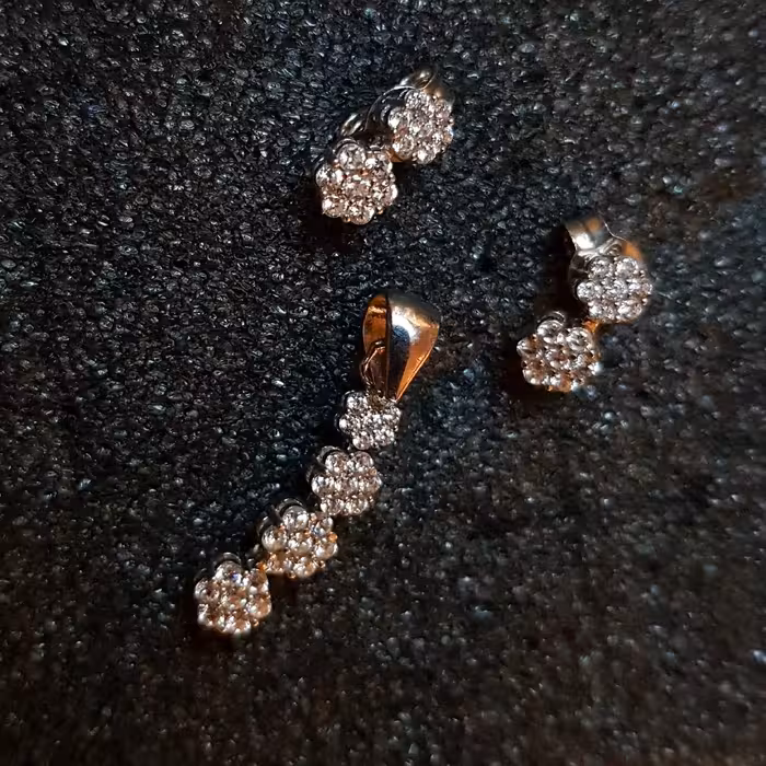 نیم ست جواهری گل654