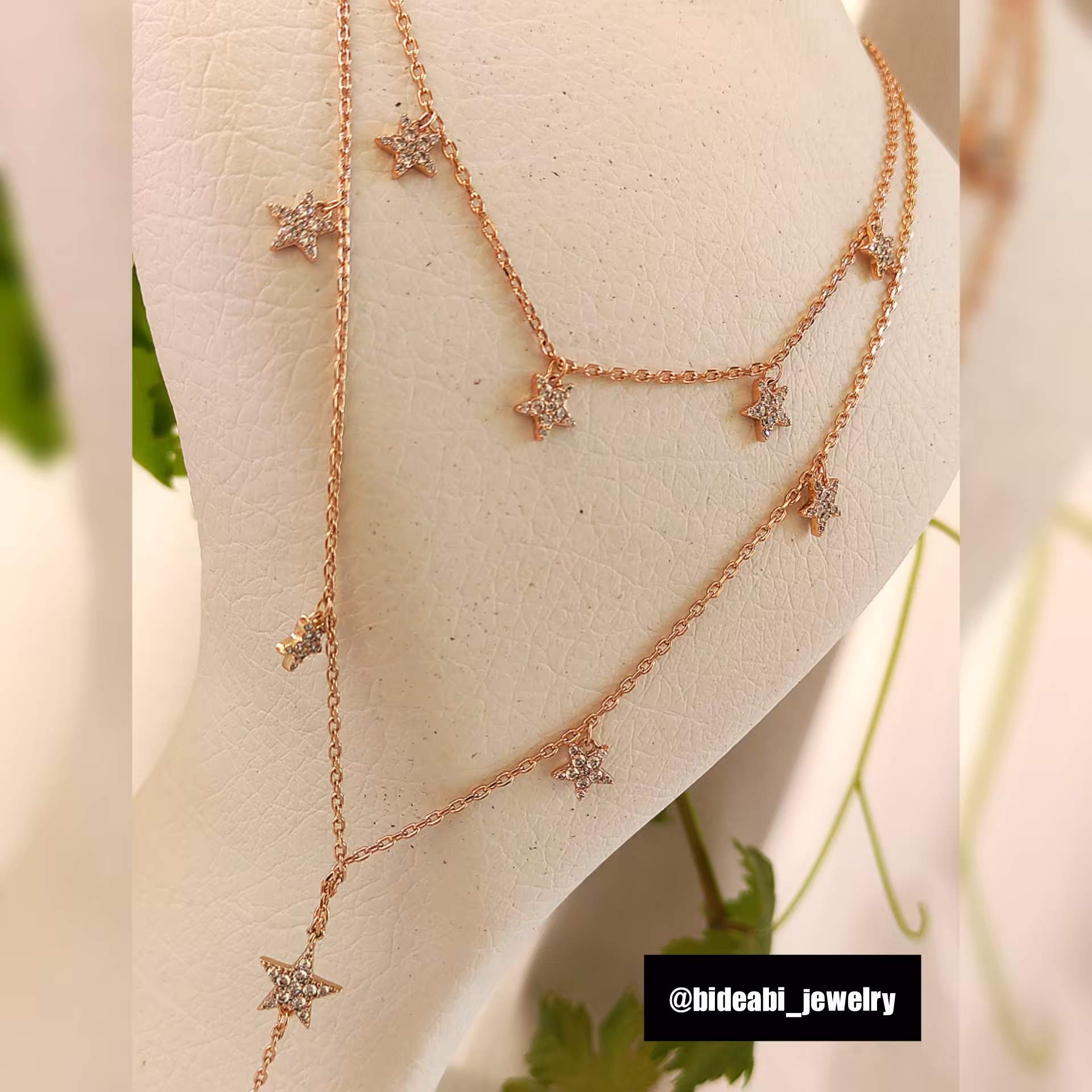 گردنبند دولاین طرح ستاره برند ژوپینگ (رنگ ثابت آبکاری طلا)