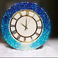 ساعت کریستالی آبی 