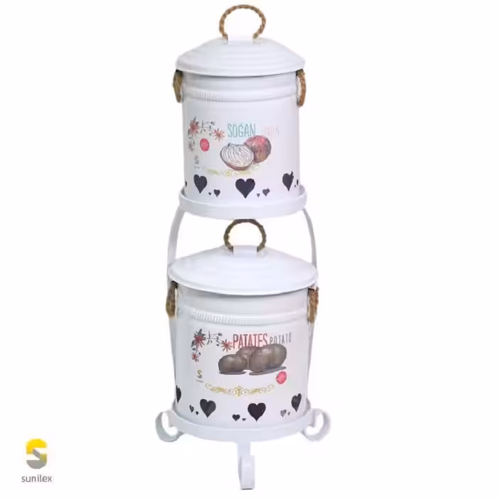 سبدپیازو سبد سیب زمینی تمام فلزی دوطبقه درجه یک باکیفیت عالی