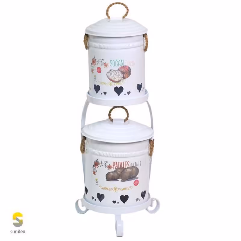 سبدپیازو سبد سیب زمینی تمام فلزی دوطبقه درجه یک باکیفیت عالی