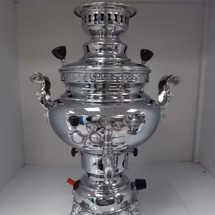 سماور گازی 6 لیتری طاووس (ذوالفقاری)فندک دار