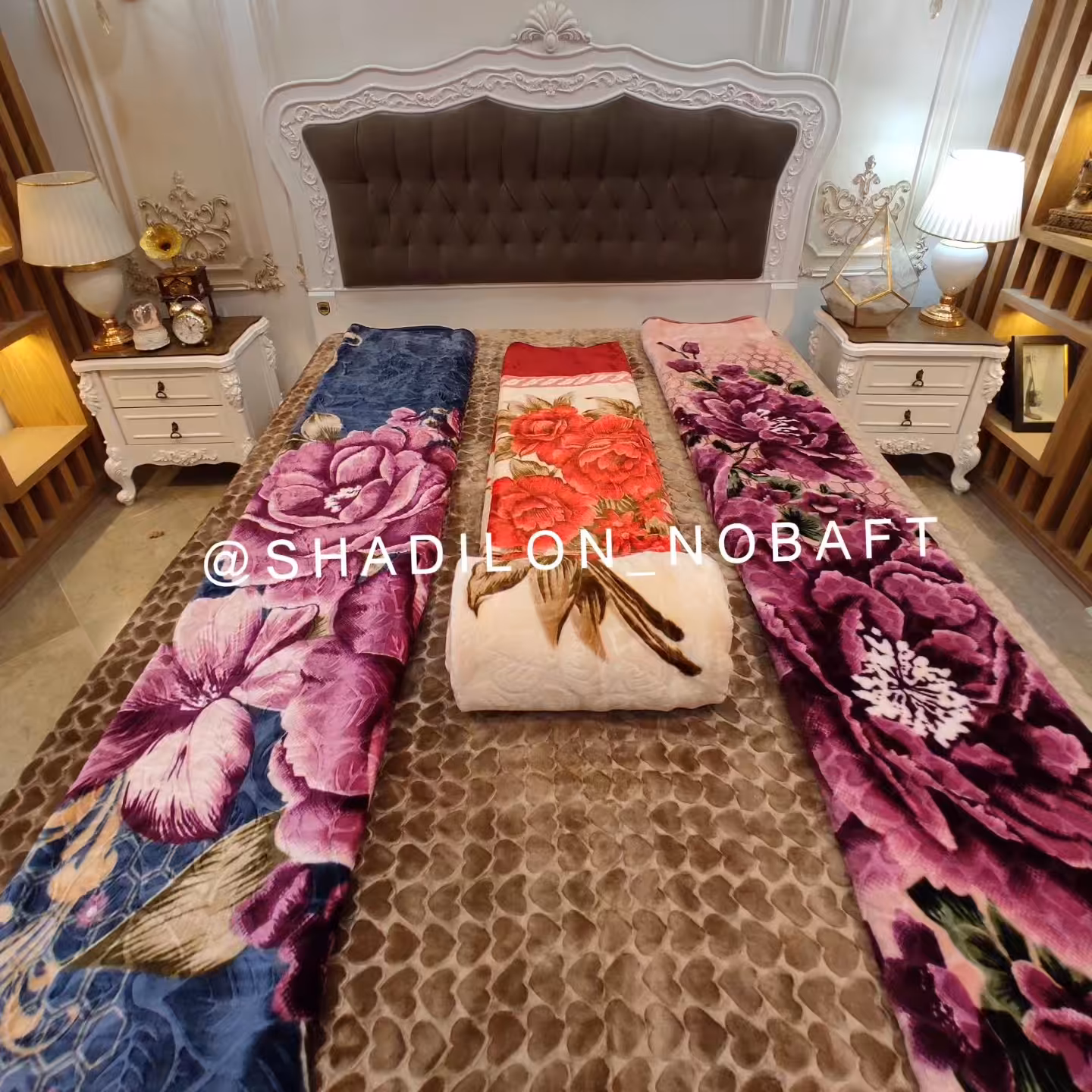 پتو یکنفره گلدار چیکا