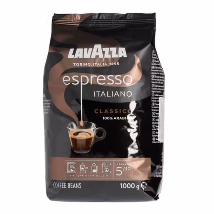 دانه قهوه اسپرسو لاوازا مشکی یک کیلویی Lavazza