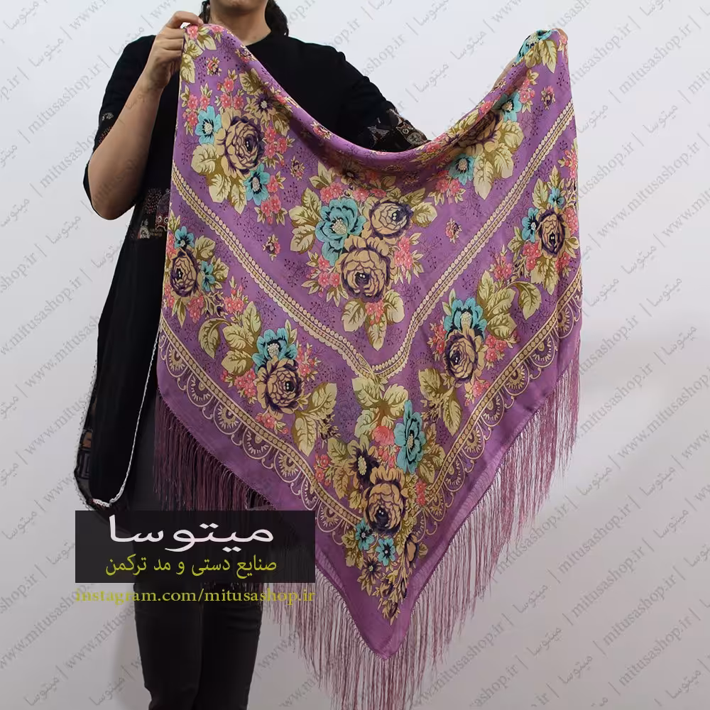 روسری بهاره بنفش یاسی
