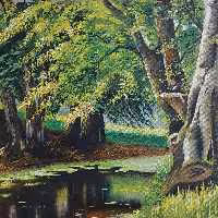 تابلو نقاشی رنگ روغن منظره در ابعاد 50 در 70 بدون قاب