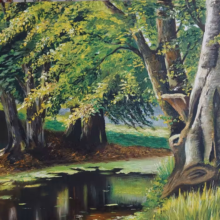 تابلو نقاشی رنگ روغن منظره در ابعاد 50 در 70 بدون قاب