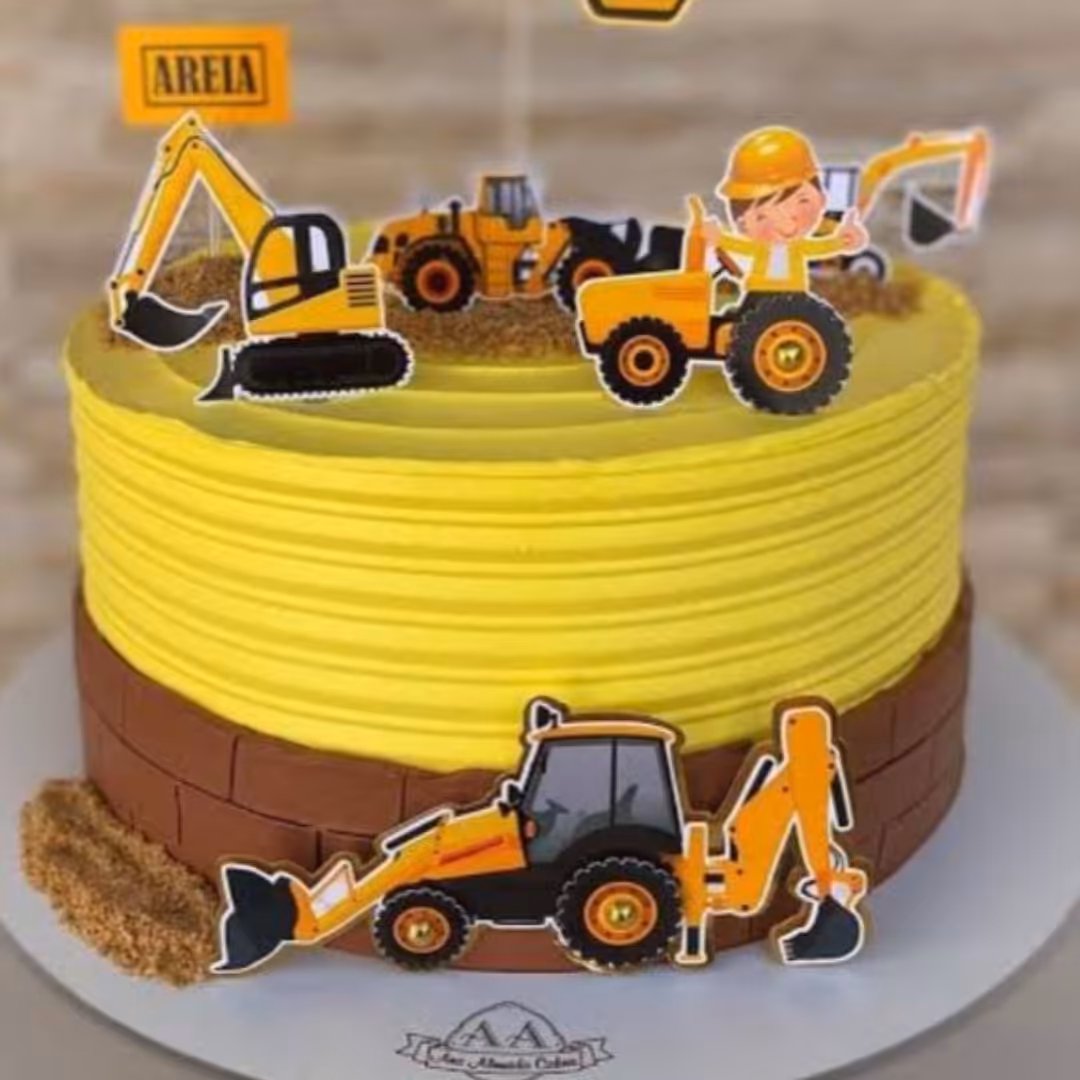 گیفتهای تاپر کیک تولد پسرانه تم ساخت و ساز و ساختمانی