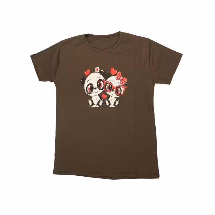 تیشرت پنبه مدل پاندا  سبز