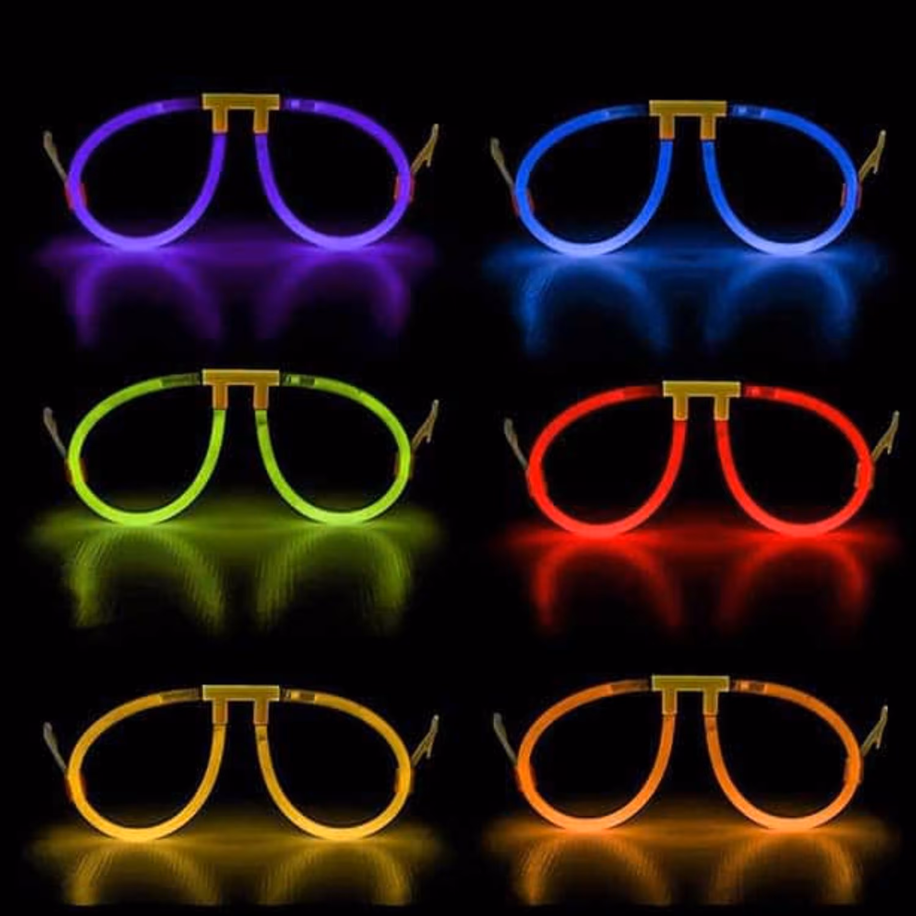 عینک شب تاب بلک لایت Glow Eye Glasses سایز 8 اینچ رنگ سبز