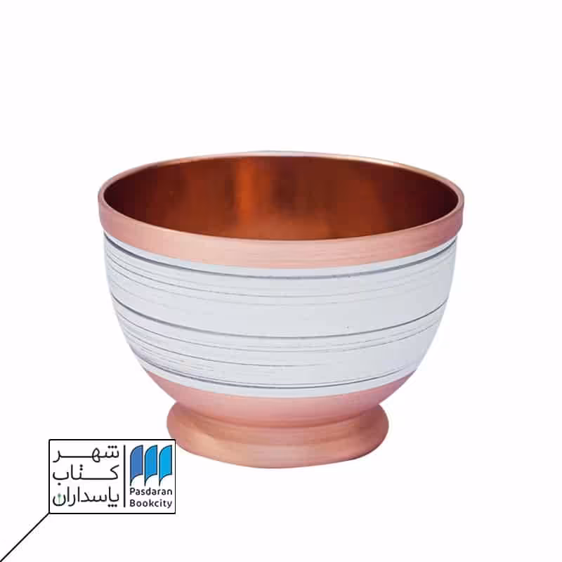 کاسه پایه دار سفید نقره ای سایز 2