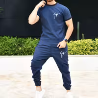 ست تیشرت و اسلش ZANOTTI جنس پارچه بنگال کشی رنگبندی 6 رنگ سایز بندی L XL 2XL