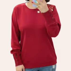 بلوز نخ پنبه زنانه گلدوزی شده