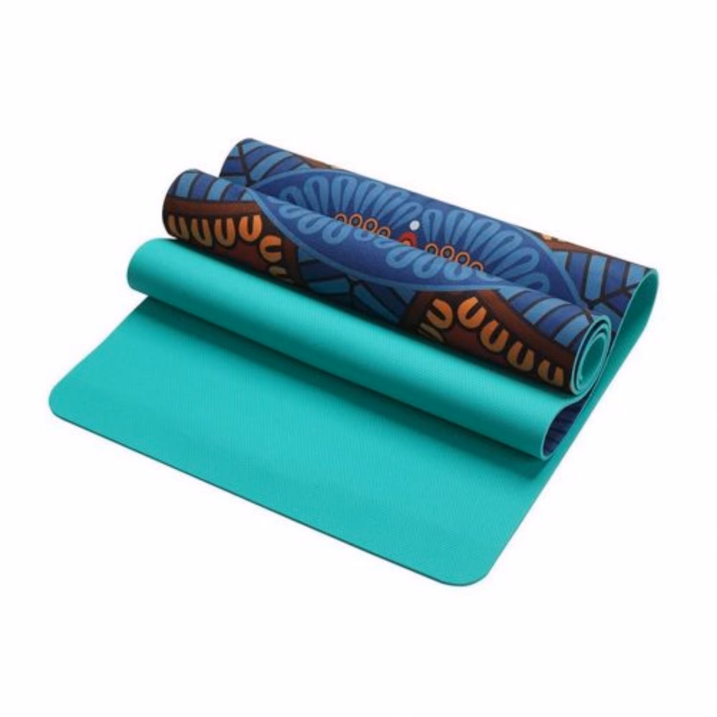 مت تمرین یوگا و پیلاتس رویه مخمل Suede رنگ آبی