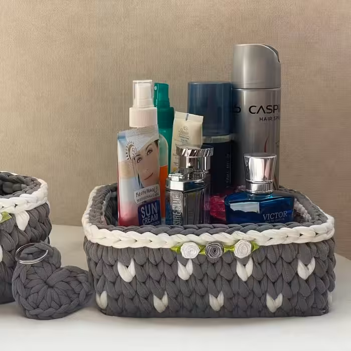 ست سبد تریکو رنگبندی دلخواه شما ارسال رایگان نظم دهنده