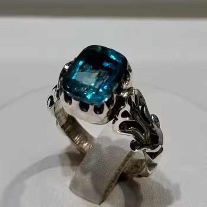 انگشتر مردانه توپاز اصل رکاب صفوی دستساز