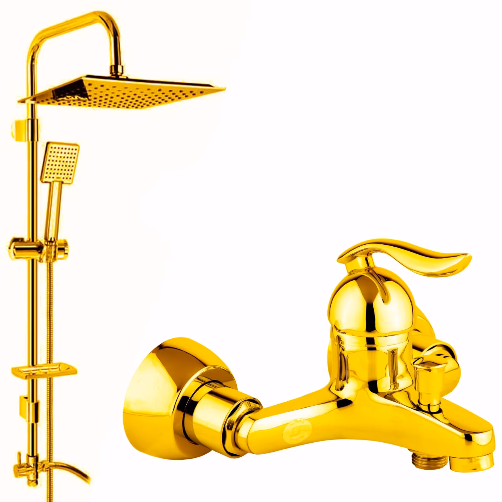 شیر حمام شیرالات رز مدل ونیز  پلاس به همراه علم دوش حمام طلایی