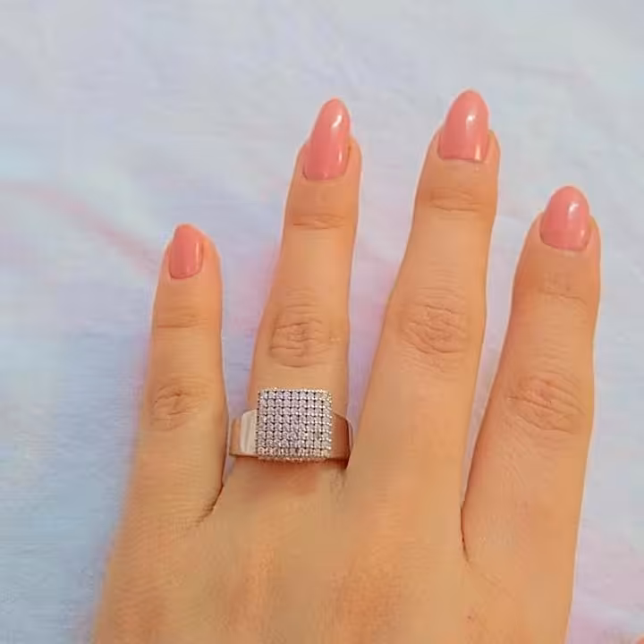 انگشتر نقره امرالد ،عیار 925و روکش طلا سفید ضد حساسیت