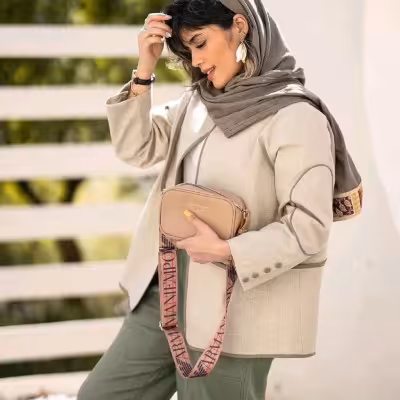 مانتو شلوار مغزی دوزی لنین زنانه مدل هانا