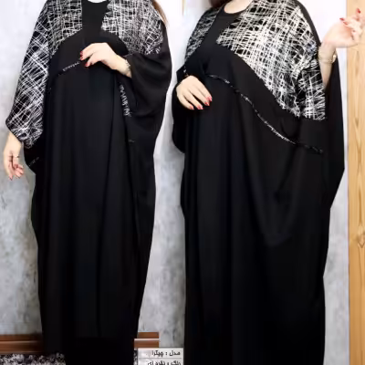 پانچو زنانه کرپ کش ومخمل دیسکویی مدل چیترا سایز بزرگ