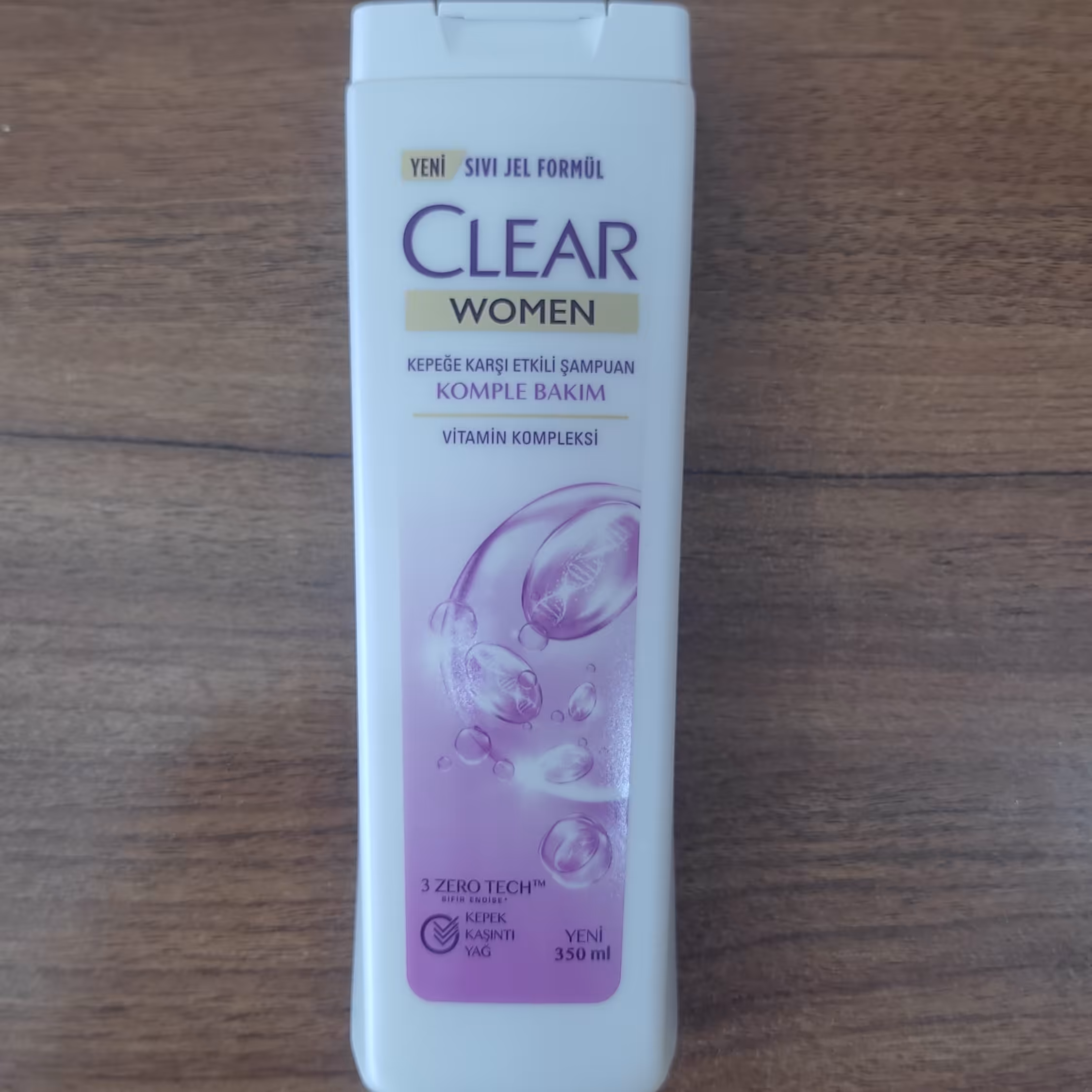 شامپو مو زنانه کلیر CLEAR مدل KOMPLE BAKIM (بنفش) حجم 350 میلی لیتر