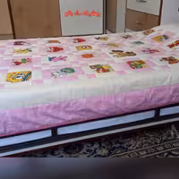 روتختی (لحاف) چهلتیکه دوزی عروسکی تمام نخ نوجوان (یکنفره) با ابعاد 125×185