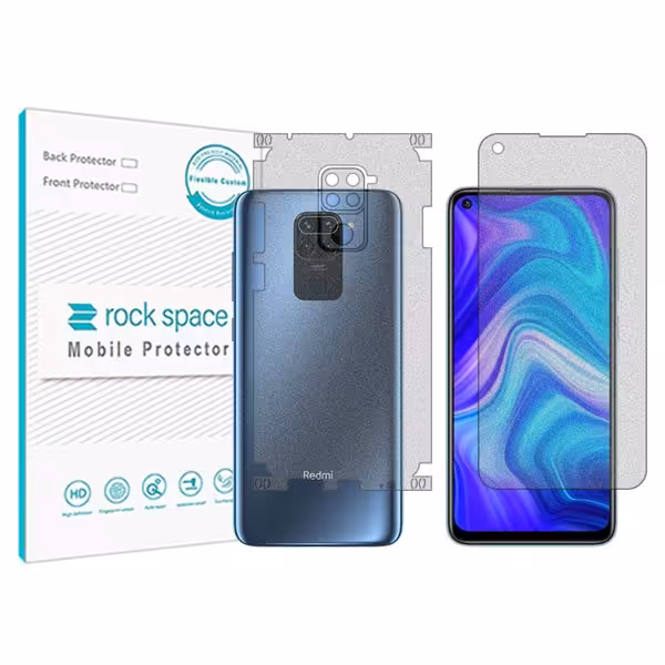 گلس صفحه نمایش و پشت گوشی شیائومی Redmi Note 9(Overseas) مدل نانو هیدروژل گیمینگ برند راک اسپیس کد MS