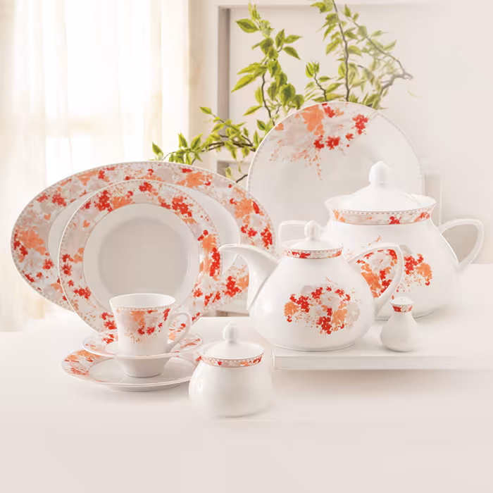 سرویس چینی زرین طرح ملانی 108 پارچه