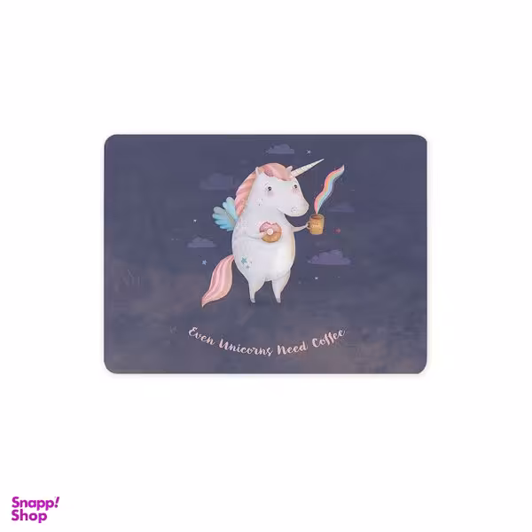 ماوس پد ترمه طراحان ایده مدل تک‌شاخ قهوه نوش کد CFP1443