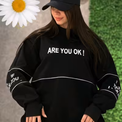 بلوز فینگردار Are you okبغل زیپ