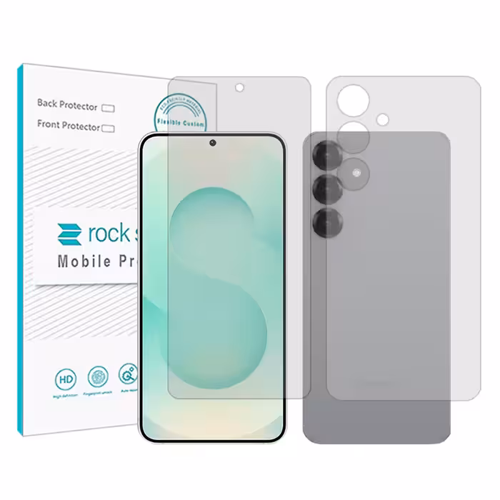 گلس صفحه نمایش و پشت گوشی سامسونگ Galaxy S25  مدل نانو هیدروژل شفاف برند راک اسپیس کد SS