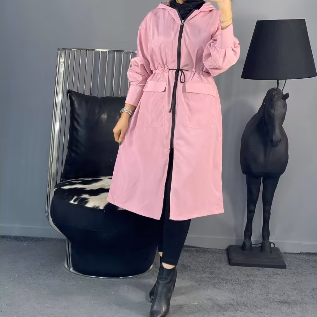 حراج ویژه پاییزه مانتو بلند میکرو کلاهدار مدل افسانه