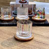 لیوان کریستال قابل چرخش با زیره چوبی Kit-224
