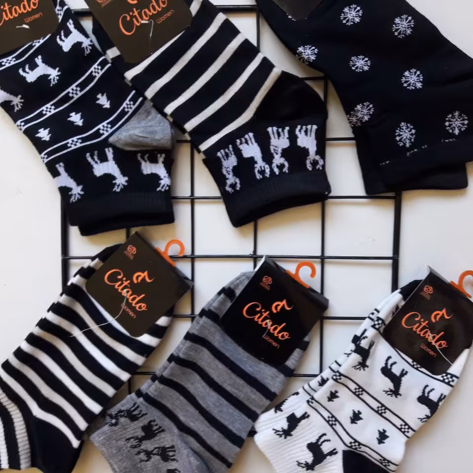 جوراب نیم ساق نخ پنبه 