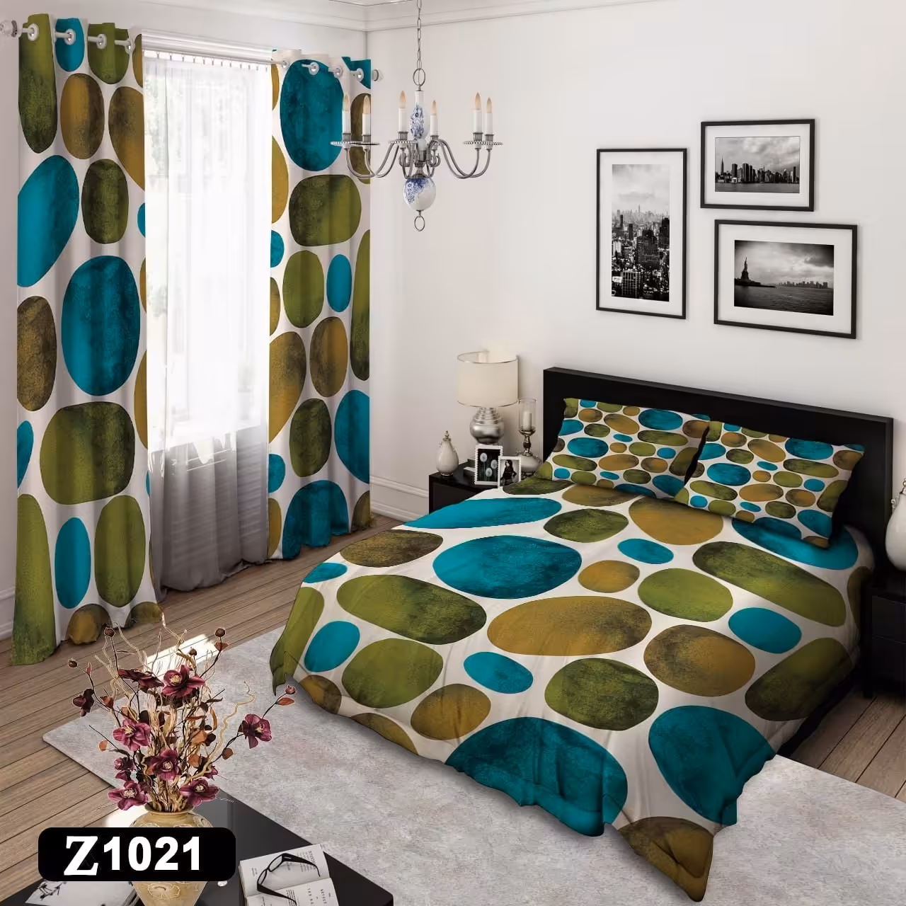 روتختی دونفره طرح توپی سبز رنگ برواگالری با کیفیت و دوخت درجه یک