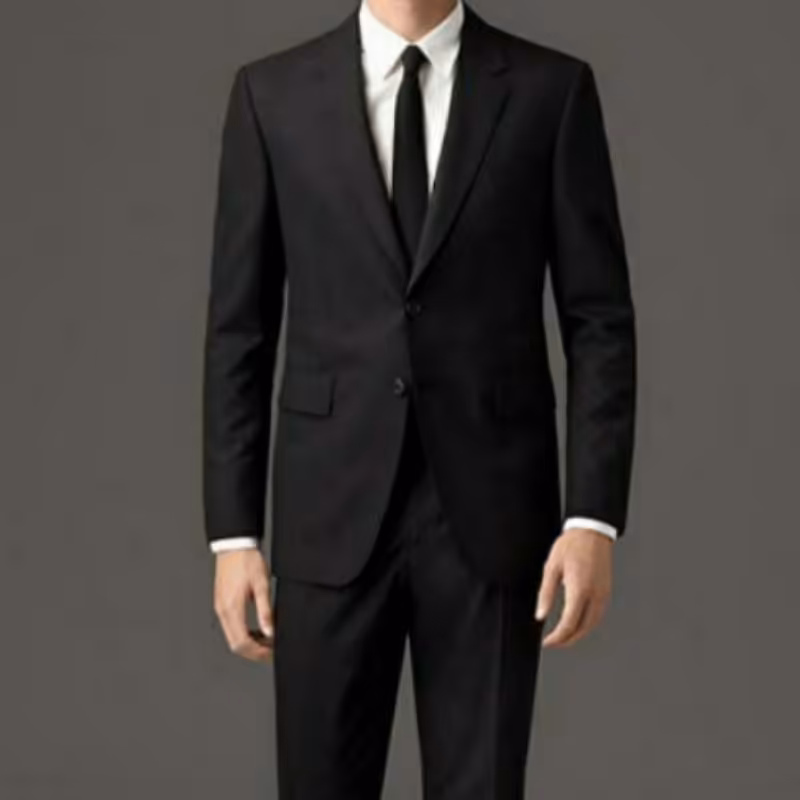 کت شلوار کلاسیک مردانه  مشکی ویژه روز پدر  دو چاک دو دکمه