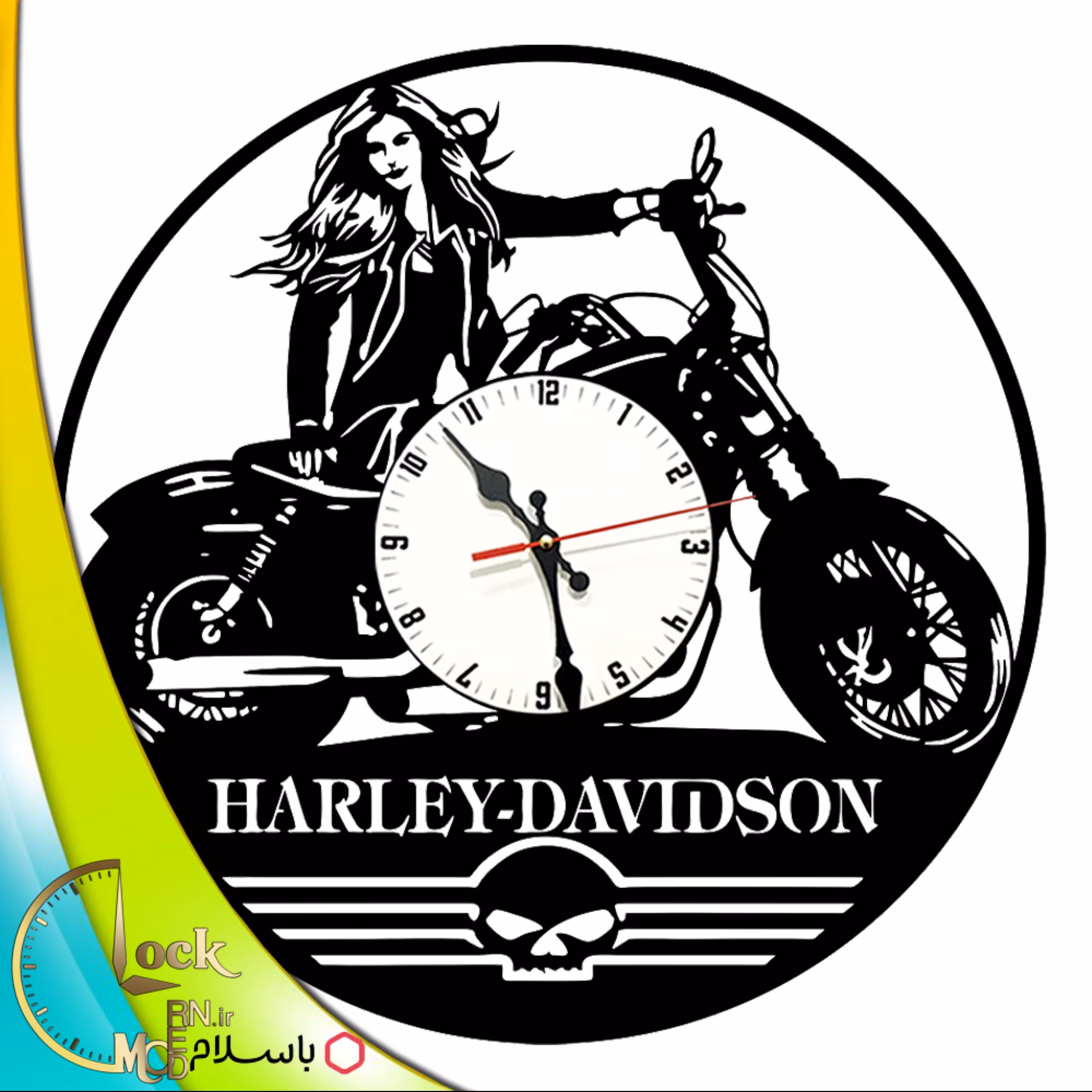ساعت دیواری طرح موتورسیکلت کد 207 (پس کرایه)