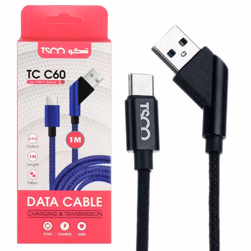 کابل شارژ Type-c تسکو TSCO TC C60 مشکی