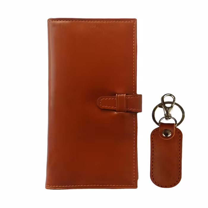 ست کیف پول و جاکلیدی چرم طبیعی مدیران SET02