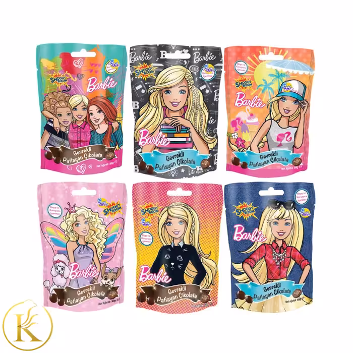 دراژه شکلاتی جرقه ای مدل باربی 50 گرم barbie

