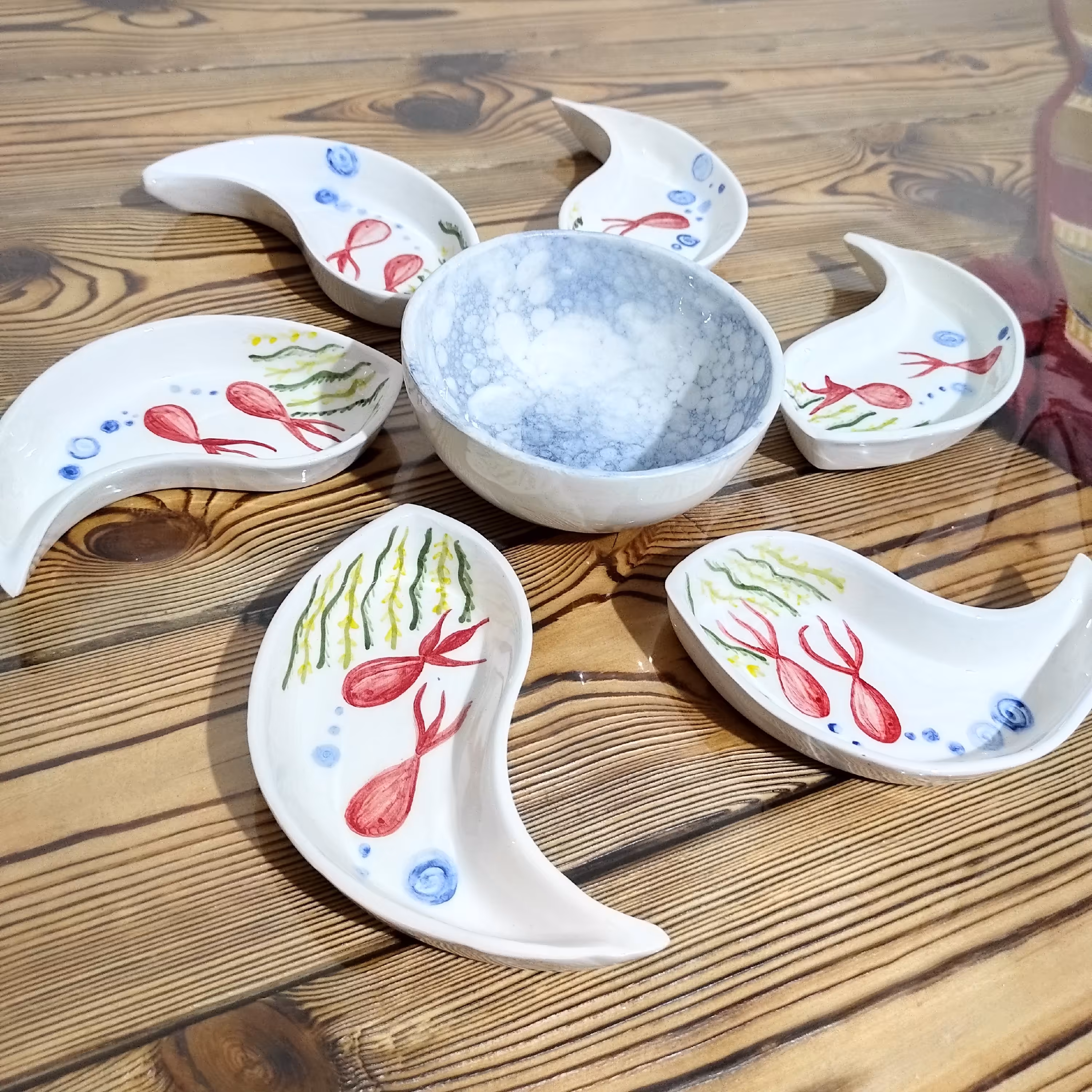 هفت سین سرامیکی طرح ماهی  بدون پیاله 